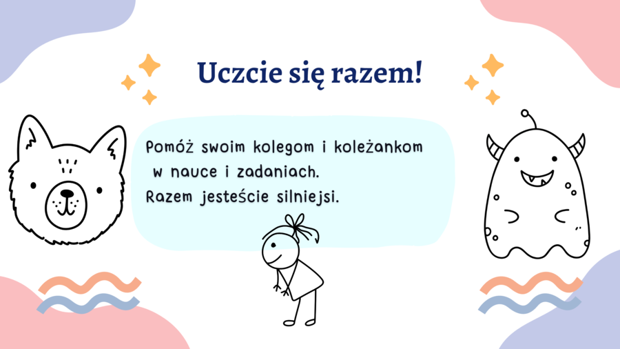 Materiał na gazetke + prezentacja dla wychowawców i pedagogów ,,Jak być dobrym duszkiem w grupie"