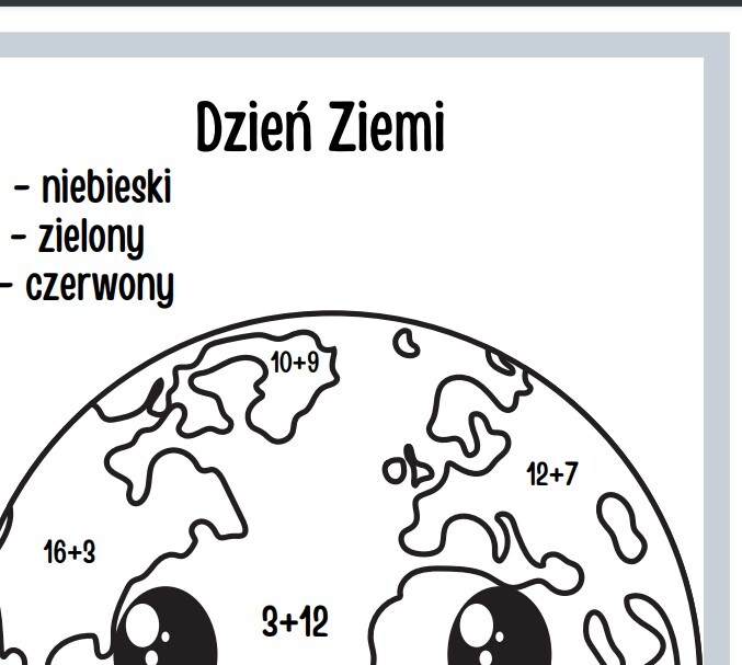 Dzień Ziemi - kolorowanki, infografika, wykreślanka