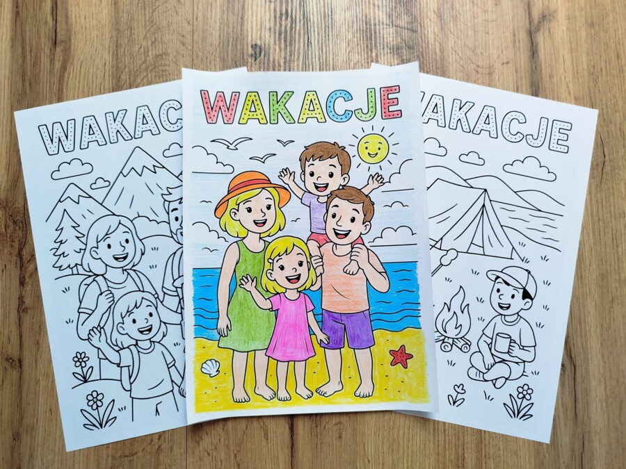 Wakacje Kolorowanka Przedszkole
