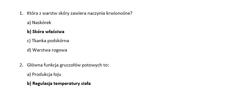Test- poruszanie się człowieka. układ kostny