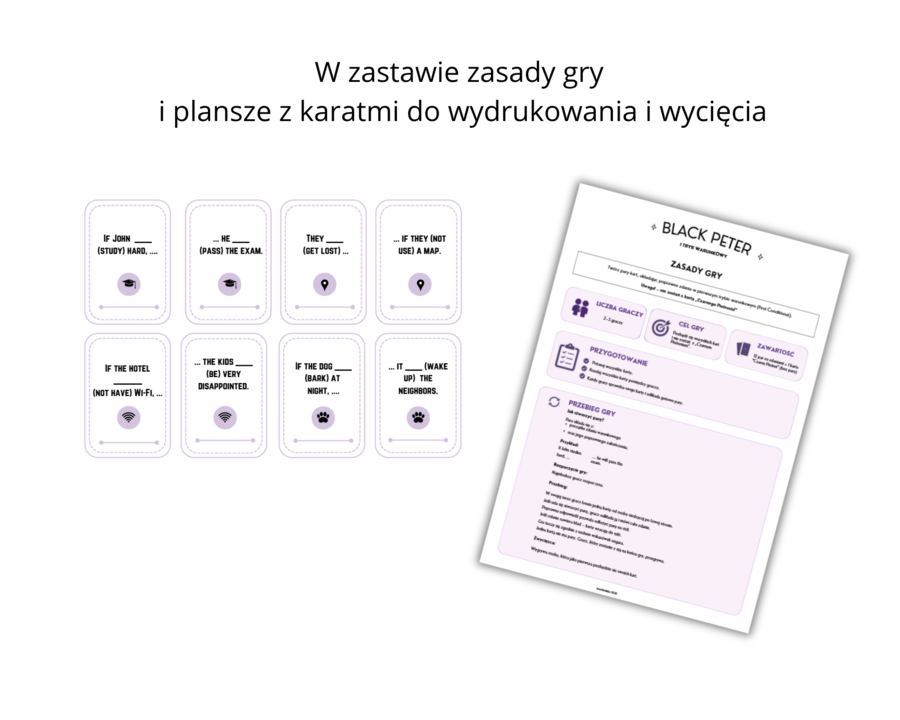 Pierwszy tryb warunkowy First Conditional Gra Black Peter Czarny Pioruś