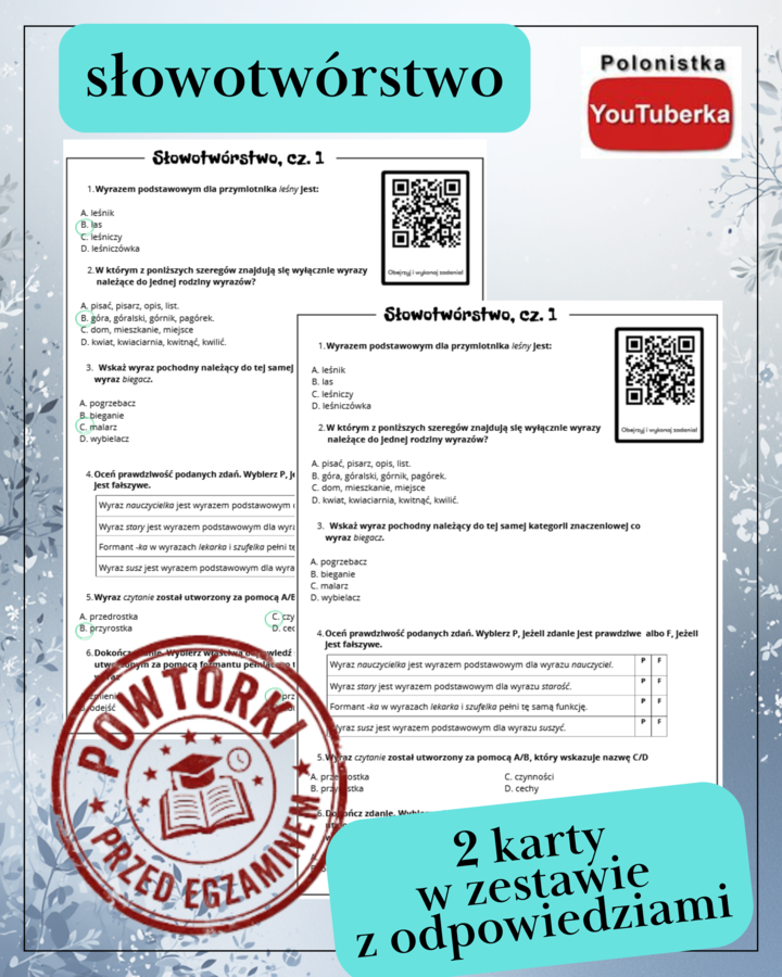 Słowotwórstwo - powtórki przed egzaminem