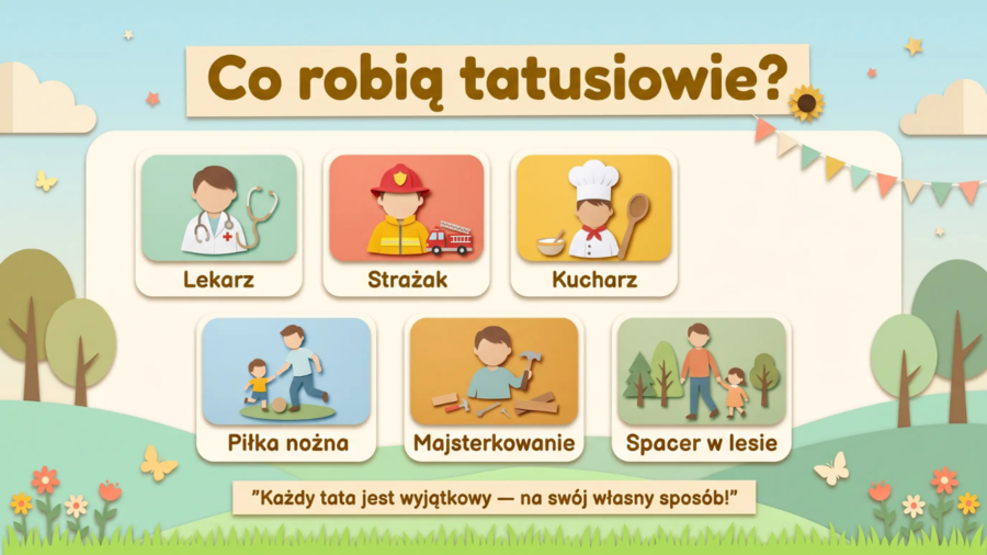 Dzień Ojca – prezentacja edukacyjna lub gazetka szkolna z historią, ciekawostkami, wierszem i pomysłami na prezent