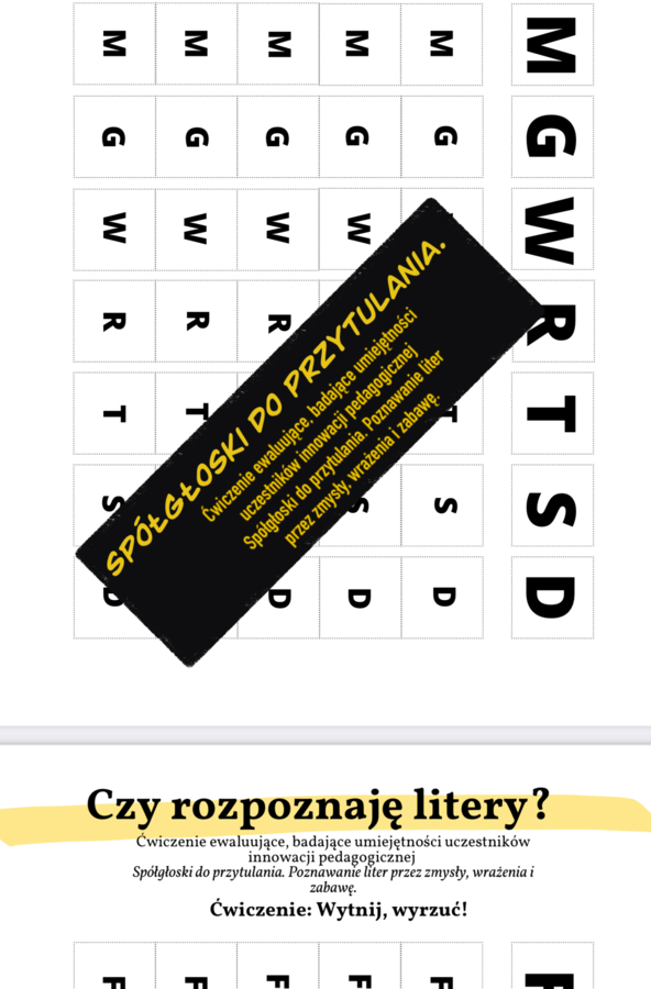 Scenariusz zajęć. Czy rozpoznajesz litery? Ewaluacja innowacji.