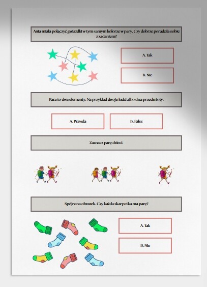 Pary. Karta pracy. Sprawdzian