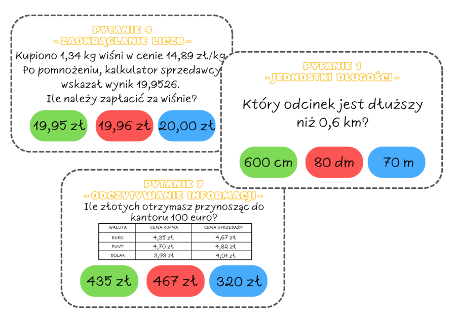 Gra o milion. Powtórzenie wiadomości - liczby na co dzień. Klasa 6.