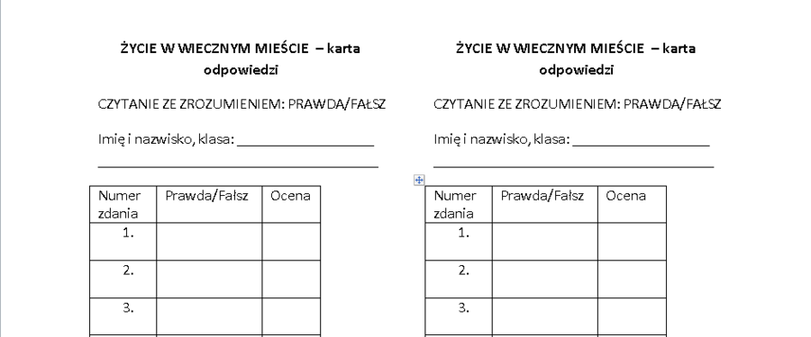 Życie w Wiecznym Mieście - czytanie ze zrozumieniem