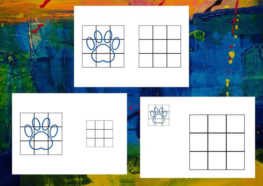 Przerysuj - pomniejsz - powiększ: 9-elementów