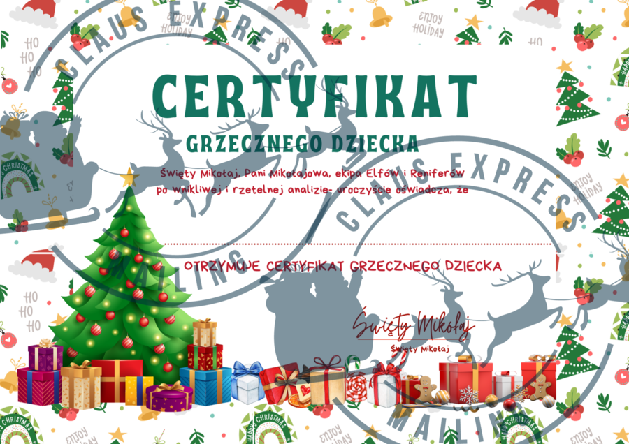 Certyfikat Grzecznego Dziecka