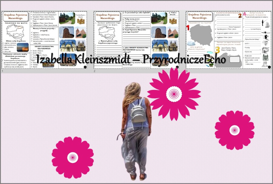Minizestaw do tematu „Krajobraz Pojezierza Mazurskiego”– sketchnotka + karta pracy w pdf + gratisowy link do prezentacji multimedialnej niekomercyjnej wykonanej w genial.ly do indywidualnego pobrania i użycia do celów niekomercyjnych. Geografia 5, Dział 