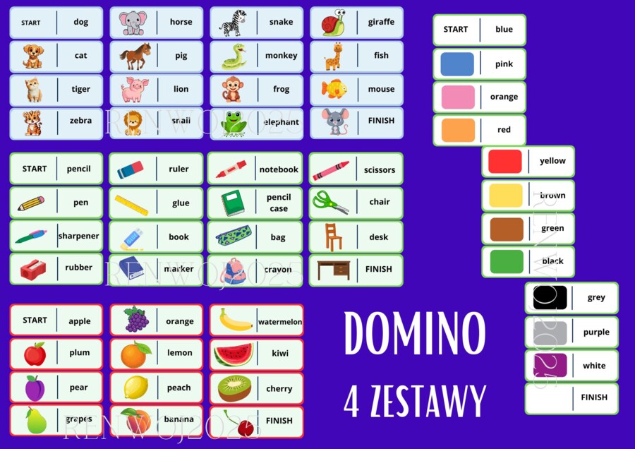 Domino dla najmłodszych/język angielski