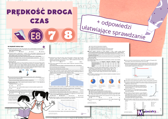 E8 Prędkość, droga i czas - zestaw zadań z matematyki