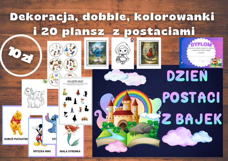 Dzień Postaci z Bajek - Pakiet dekoracji i kart pracy