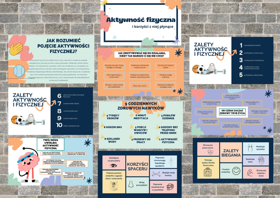 Gazetka "Aktywność fizyczna i korzyści z niej płynące"