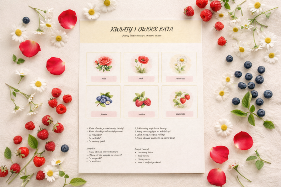 Kwiaty i owoce lata [Plakat]