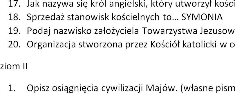 Konkurs powtórzeniowy - narodziny nowożytnego świata.