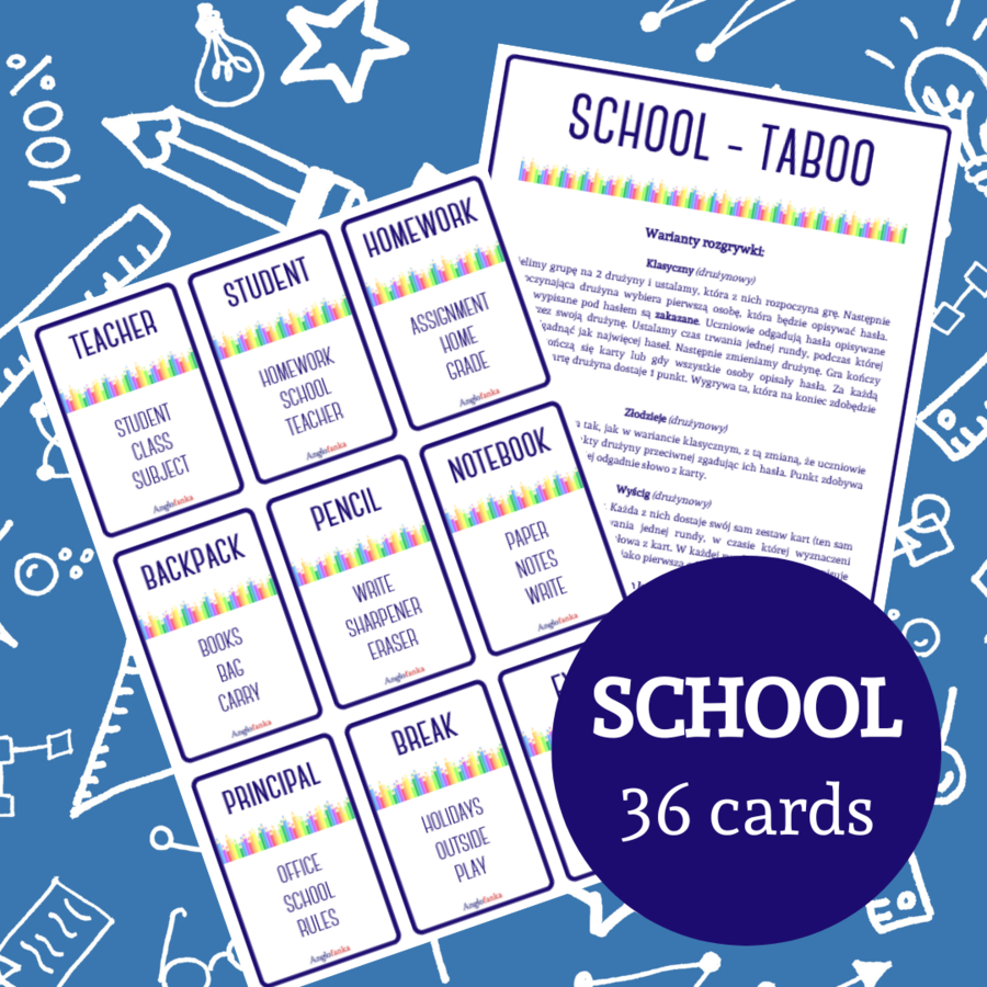 School - Taboo | 36 kart | Szkoła