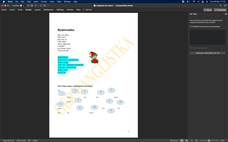 Angielski dla dzieci w wieku 7-10- banki słówek i zwrotów, rymowanki i ćwiczenia- obszerny plik