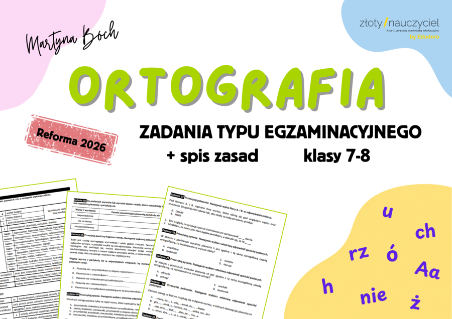 E8 Ortografia  *ZBIÓR ZADAŃ EGZAMINACYJNYCH* - wymagania 2026/2027
