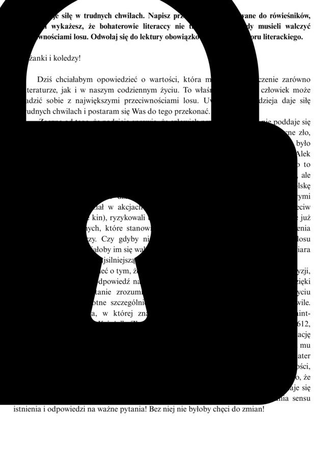 Przemówienie dotyczące nadziei! Gotowy wzór do pracy na lekcji! Trening przed egzaminem ósmoklasisty!