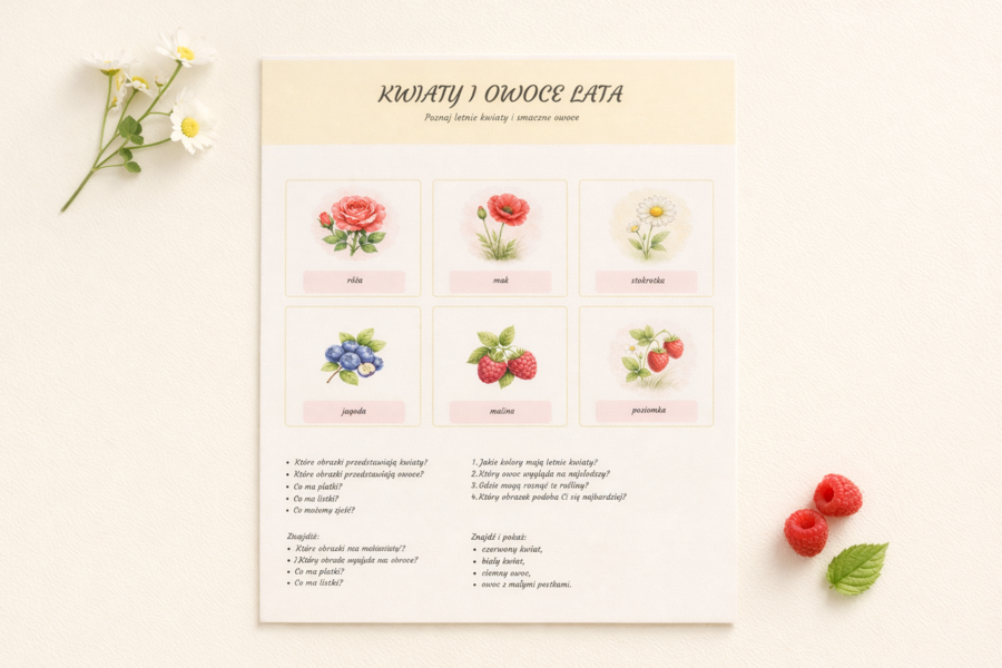 Kwiaty i owoce lata [Plakat]