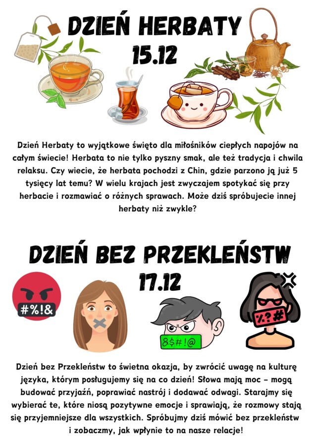 Gazetka na drzwi klasowe – święta nietypowe grudzień