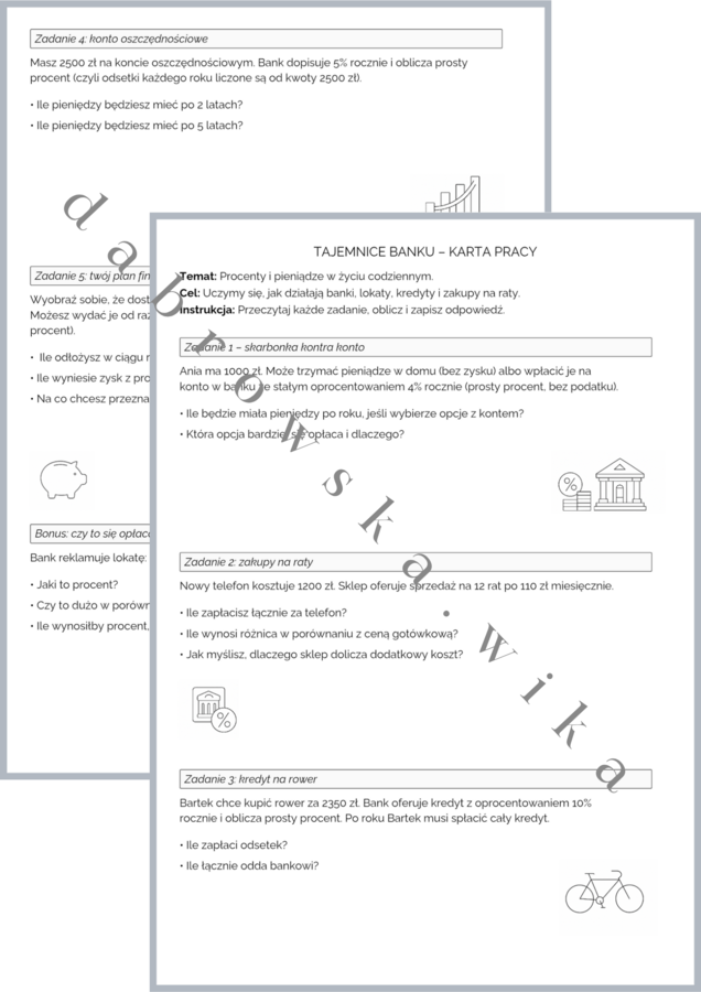 Tajemnice Banku- karta pracy