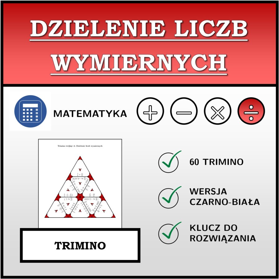 Trimino - Dzielenie liczb wymiernych | matematyka