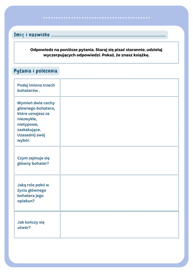 Karta lekturowa - myślenie krytyczne