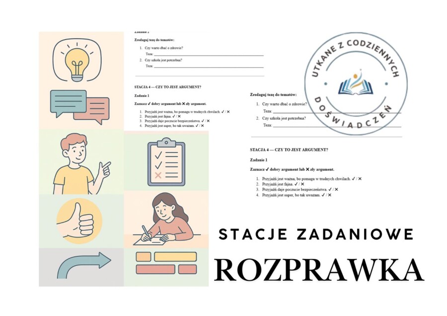 Stacje zadaniowe do rozprawki dla klasy siódmej