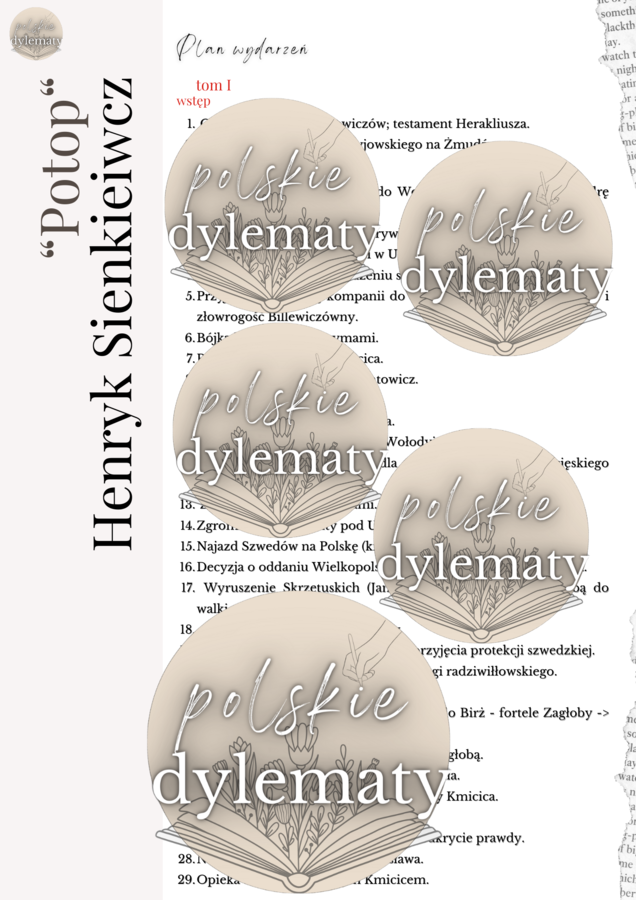 H. Sienkiewicz "Potop" - opracowanie maturalne - 17 stron