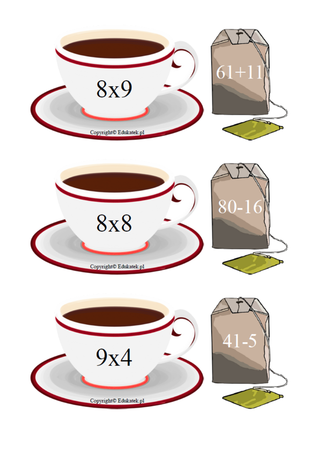 „Matematyczna herbatka”- zabawa matematyczna
