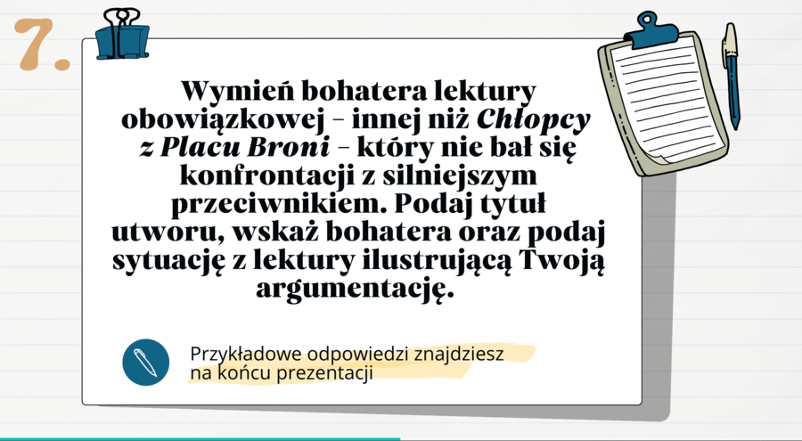 Chłopcy z Placu Broni - zadania E8