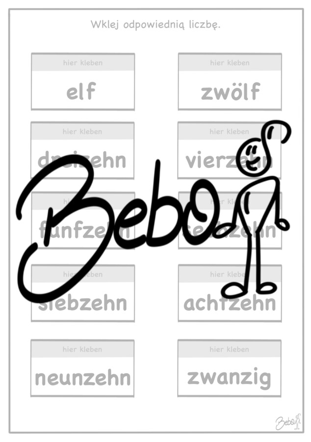 Zahlen 1-12 und 11-20