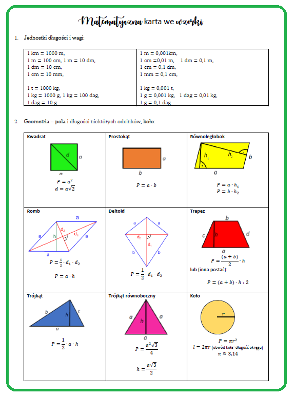 Wzory matematyczne na E8
