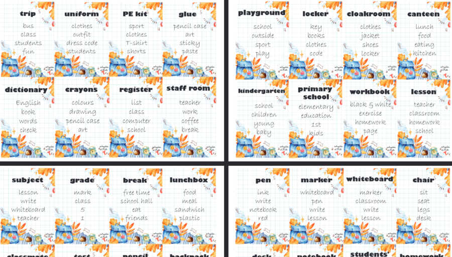 Back to school gra Taboo