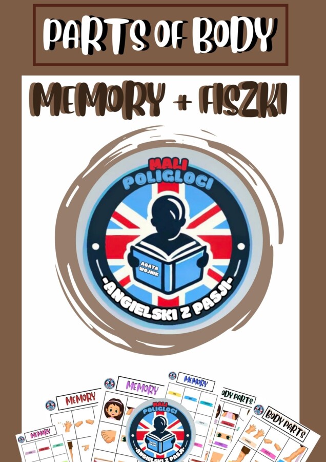 Fiszki i memory do utrwalenia materiału z tematu "Parts of body"