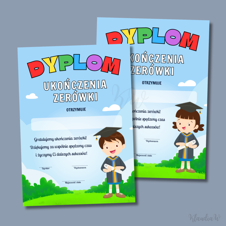 Dyplomy Ukończenia Zerówki - zestaw