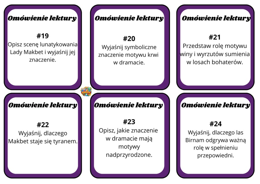 Makbet - karty z pytaniami