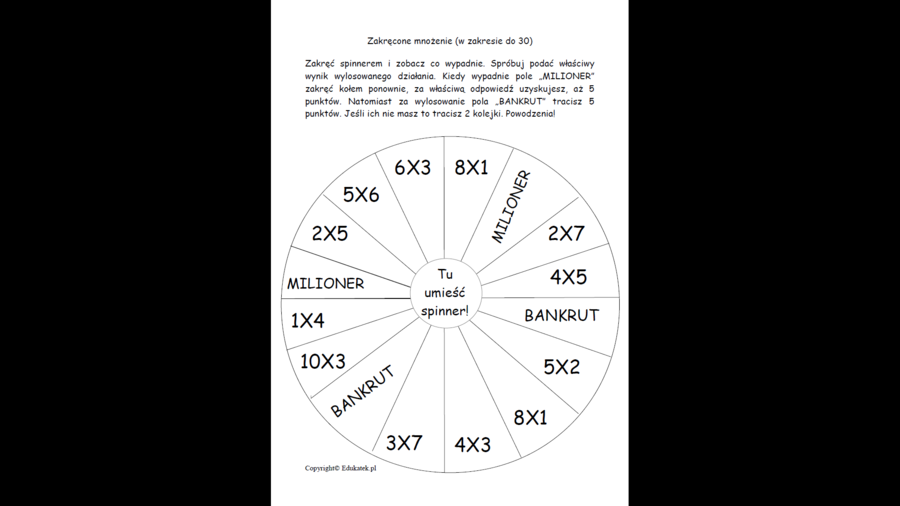 Zakręcone mnożenie - gry matematyczne