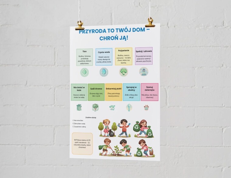 Plakaty. Ekologia i jej znaczenie. Ochrona przyrody, Różnorodność biologiczna, Zagrożone gatunki