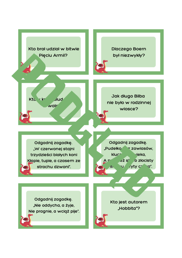 Pokoloruj domek hobbita i Arcyklejnot (kodowanka na podstawie Hobbita)