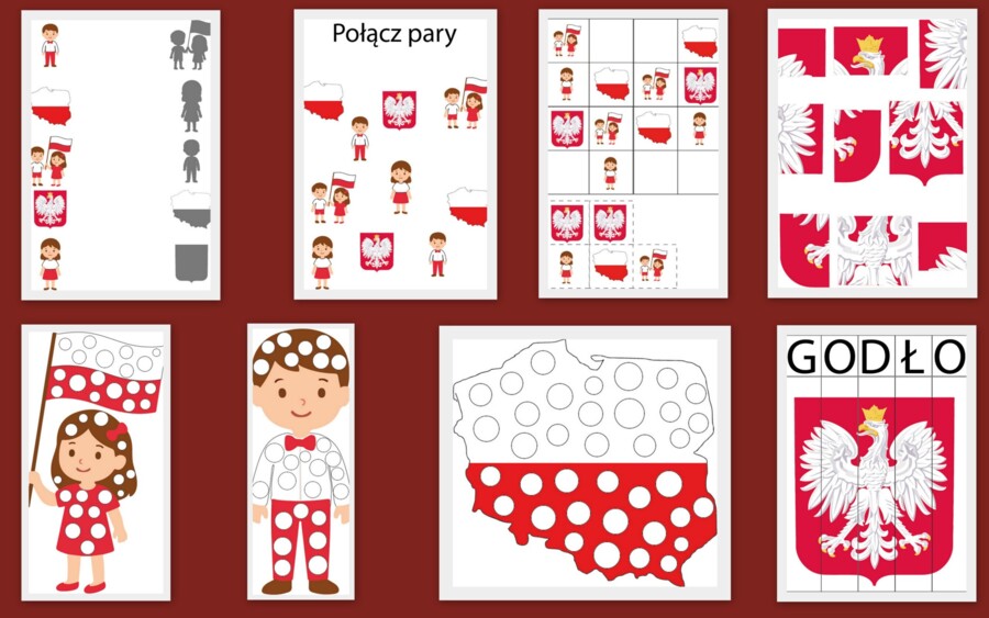 11 LISTOPADA - karty pracy dla przedszkola