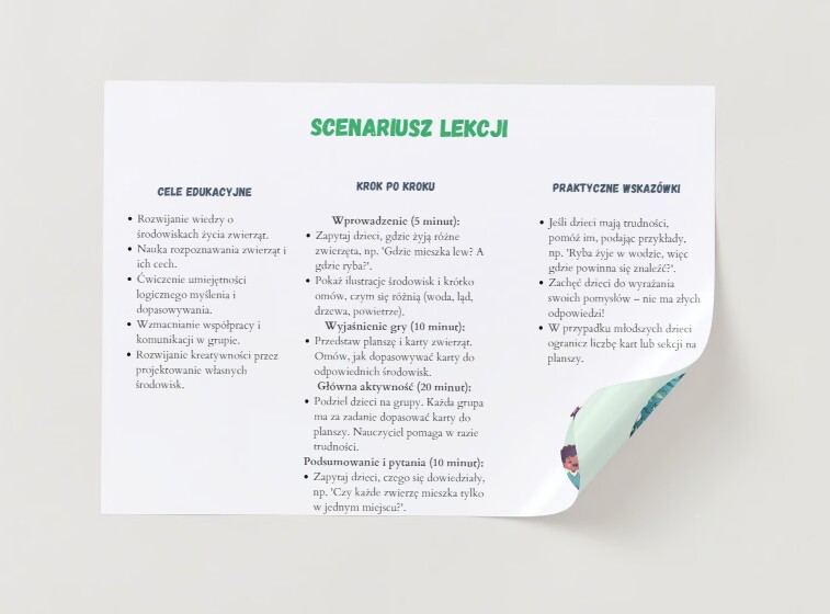 Gra edukacyjna - dopasuj elementy. Zwierzęta i ich środowisko