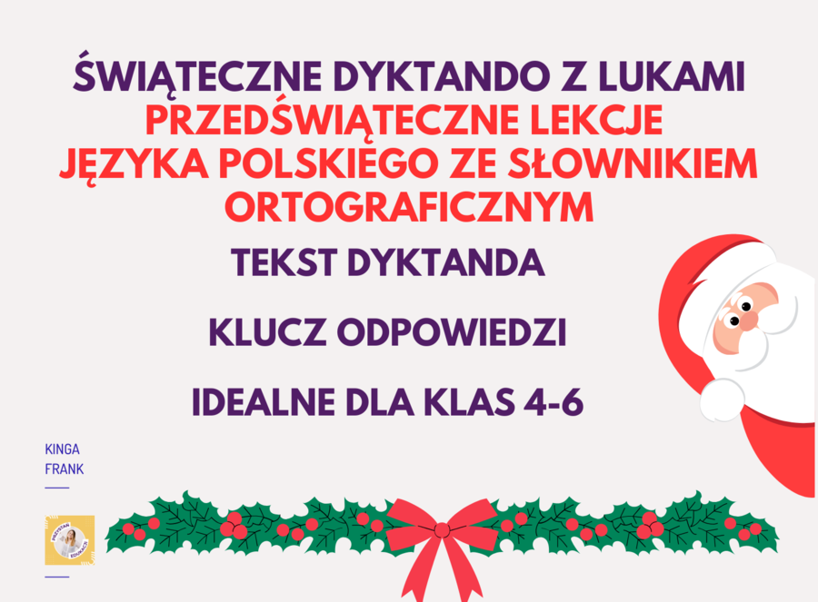 🎄 Świąteczne dyktando z lukami – idealne na przedświąteczne lekcje #pracazesłownikiemortograficznym! 🎄