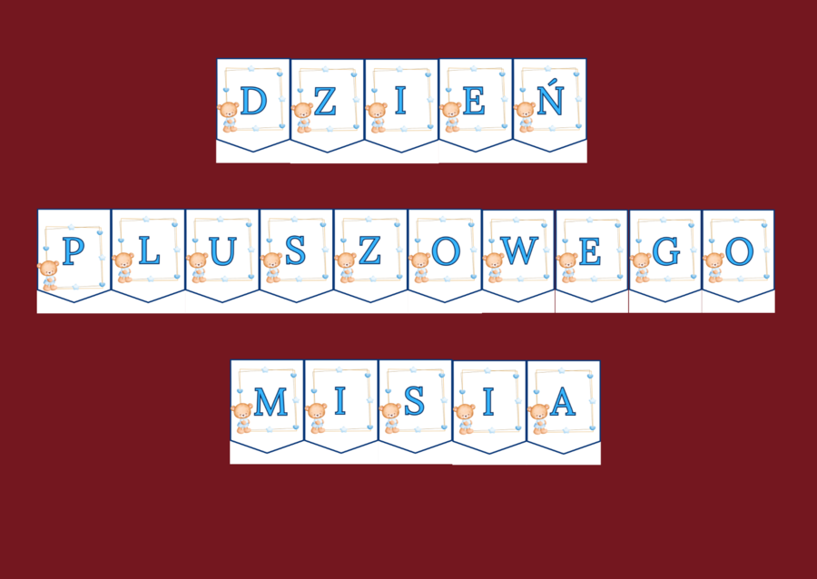 DZIEŃ PLUSZOWEGO MISIA – biblioteka – świetlica – GIRLANDA – gazetka - wersja 2