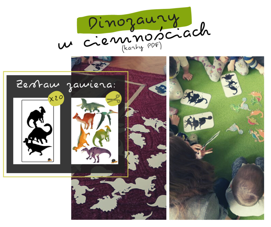 Dinozaury w ciemnościach. Karty z cieniami