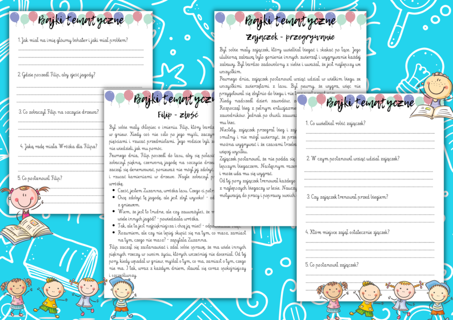 Bajki na temat emocji - TUS / czytanie ze zrozumieniem.