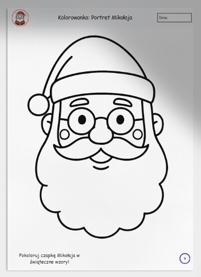 Kolorowanki świąteczne – upominki, Mikołaj, renifery
