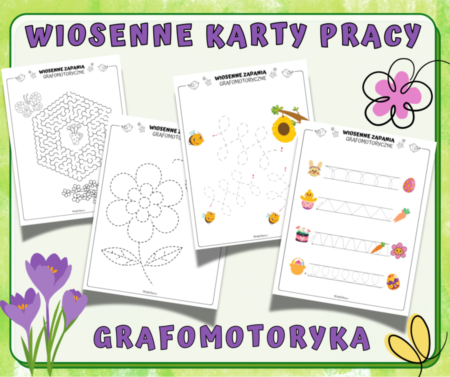 WIOSENNE KARTY PRACY - GRAFOMOTORYKA